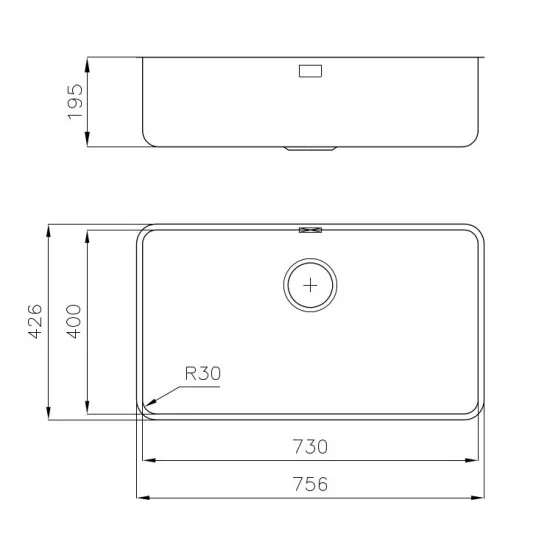 Foster 1870 850: Lavello cucina in acciaio inox spazzolato, ideale per basi da 80 cm
