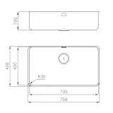 Foster 1870 850: Gebürsteter Edelstahl Spüle, ideal für Sockel von 80 cm