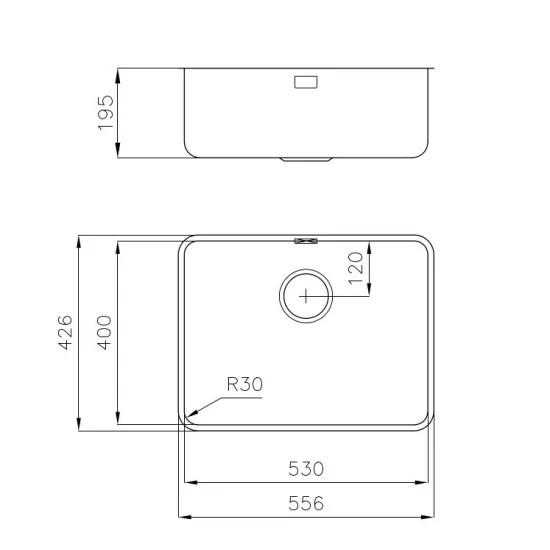 Foster 1865 850: Lavello monovasca sottotop in acciaio inox per cucine moderne