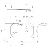Foster 1679 860: Kitchen sink Stainless steel, Modern design, Sottotop