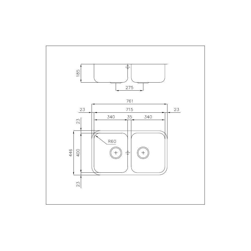 Foster 1303 860: Lavello Cucina Professionale, Acciaio Inox AISI 304, 2 Vasche