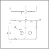 Foster 1303 860: Lavello Cucina Professionale, Acciaio Inox AISI 304, 2 Vasche