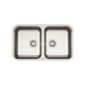 Fregadero de cocina Foster 1303 860 - Acero Inoxidable Brushed - 2 Vasche Sottotop
