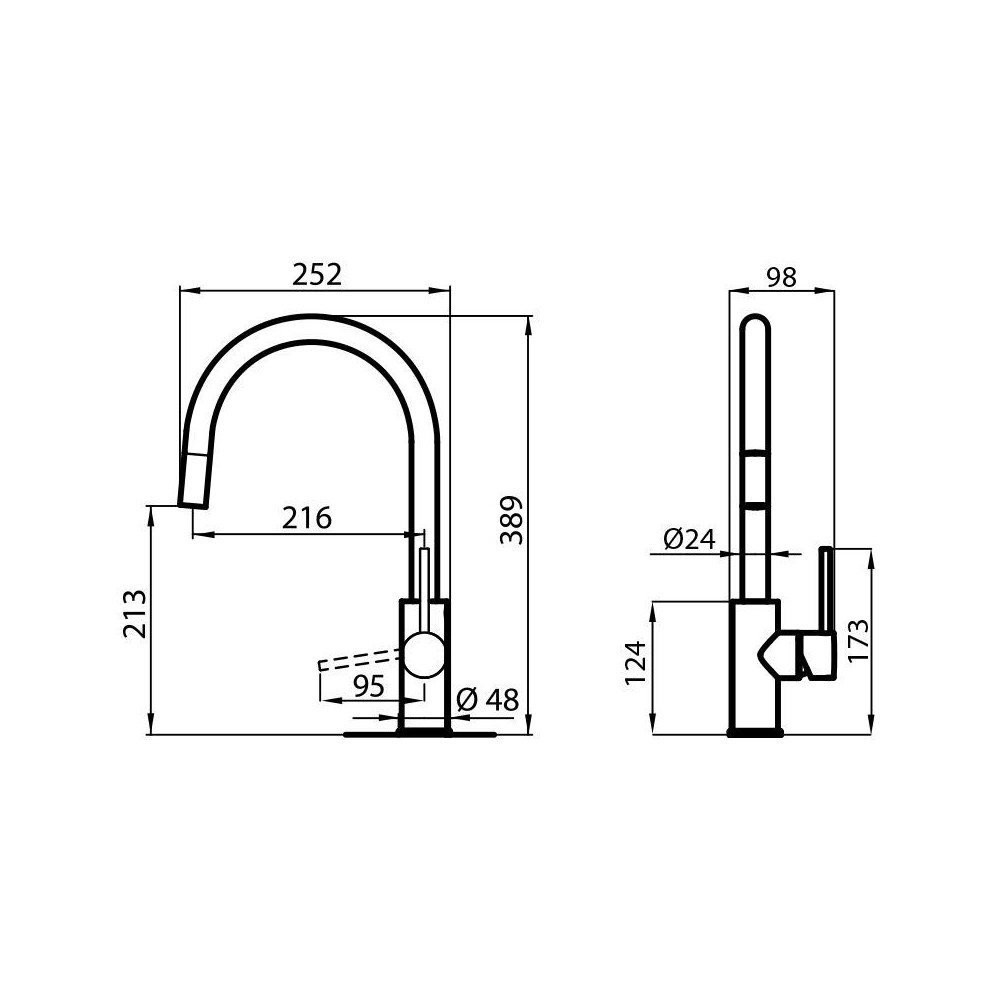 Foster 8467 000: Verchromter Einhebel-Küchenmischer, elegantes Design