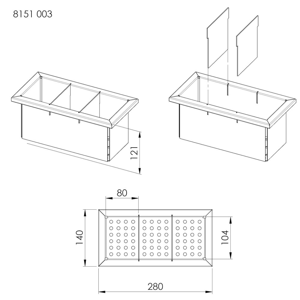 Gastronorm Tablett 1/3 GN - Foster 8151 003 - Edelstahl - Resistant und hygienisch
