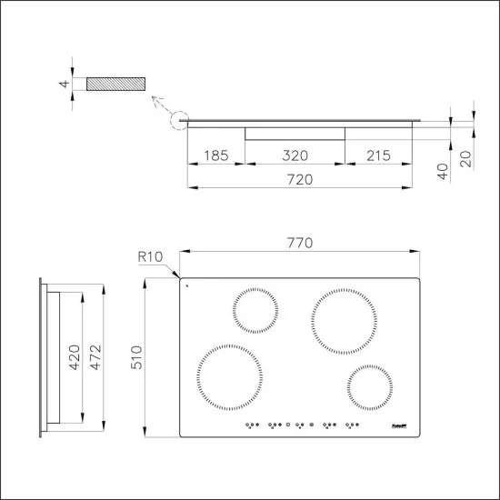 Foster 7371 300: 77x51 см план induction - Купить онлайн