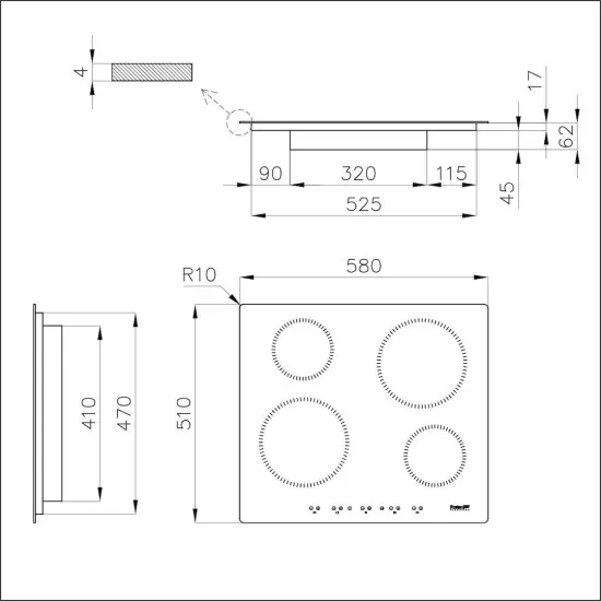 Foster 7370 300: Piano Induction 58x51 cm, Maximum Control in Kitchen