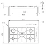 Foster 7271 032: Plan professionnel de cuisson du gaz 5 Cookers - Offre en ligne