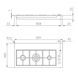 План приготовления газов Foster S4000 Линия XL 7285 032 - 3 Плиты - Inox Brushed