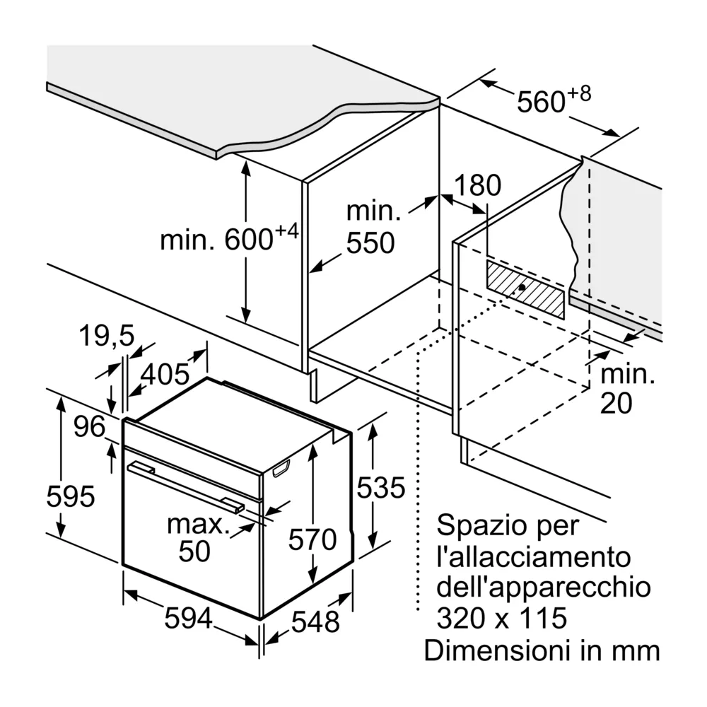 Ofen Bosch HBA534ES3 | Reinigung EcoClean | Luft Calda 3D | Perfekte Kochen