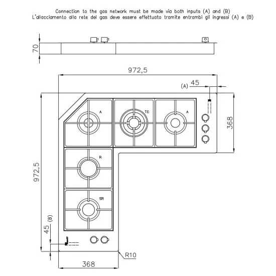 Foster 7238 042: Piano Cottura a Gas Angolare Professionale per la Tua Cucina