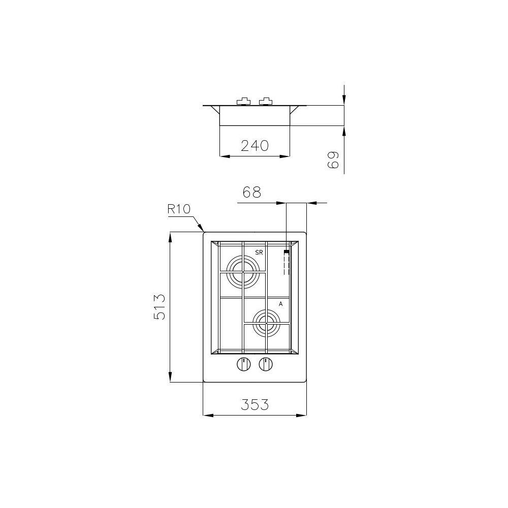 Foster 7208 032 - Plancher de cuisson en acier inoxydable, Conception Filotop