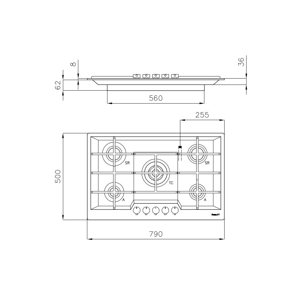 Foster 7602 032: Stainless Gas Cooking Floor, Triple Crown, Cast Iron Grills