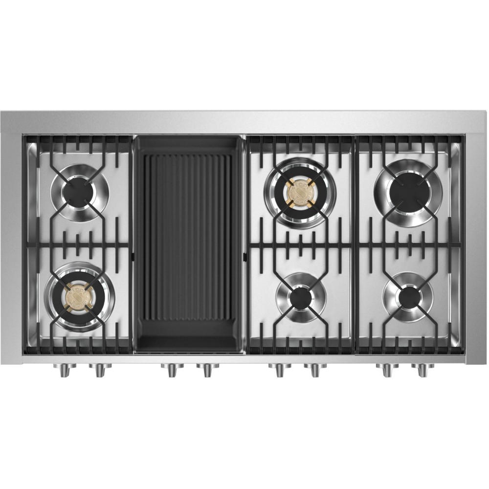 Кухня Genesi 120 G12SF с 2 электрическими печами Combi-Steam и газовыми горелками Brass.