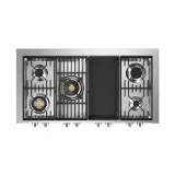 Genesi 120 G12SF cuisine avec 2 fours électriques Combi-Steam et brûleurs de gaz Brass.