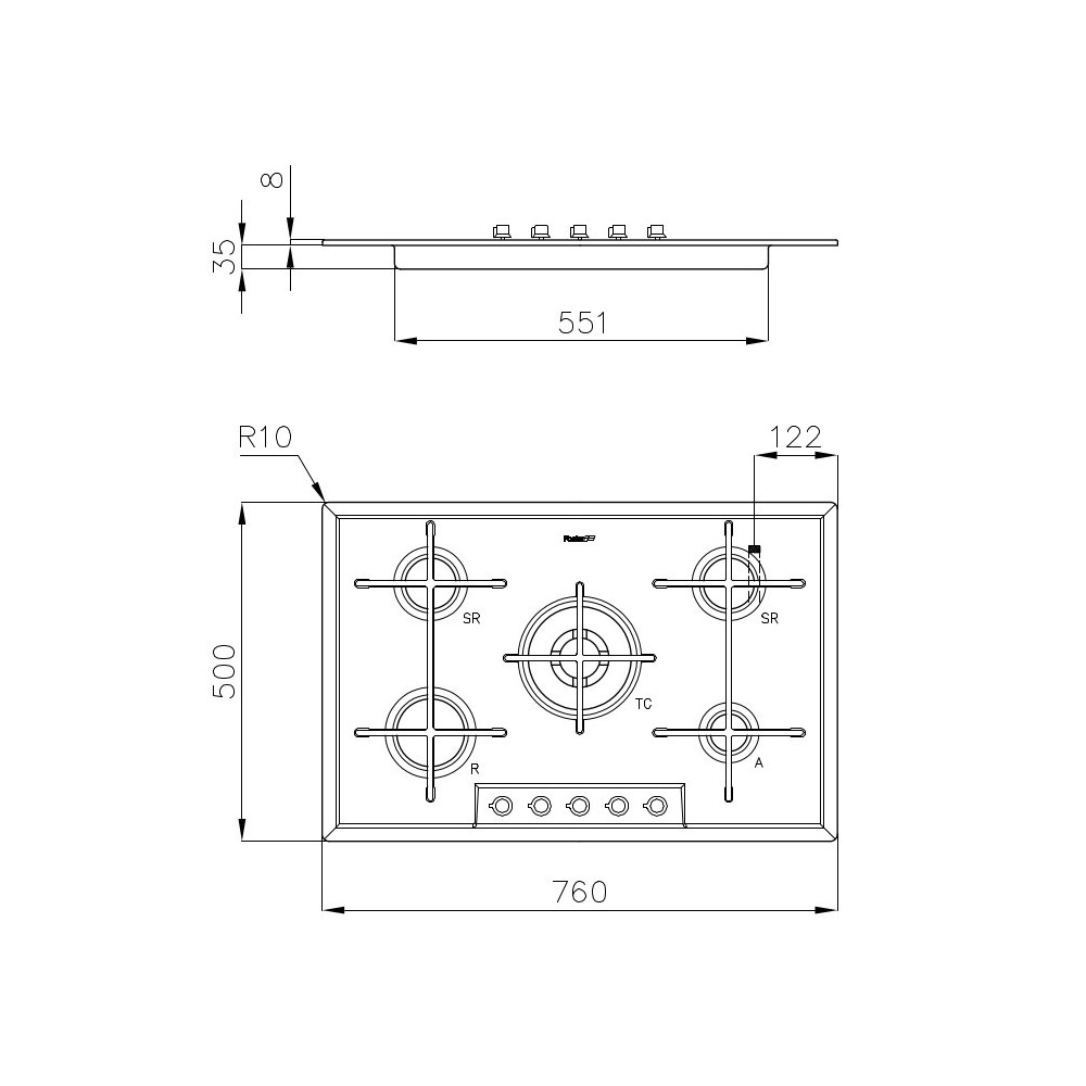 Foster 7067 062: Piano Cottura 5 Fuochi, Perfetto per Ogni Ricetta