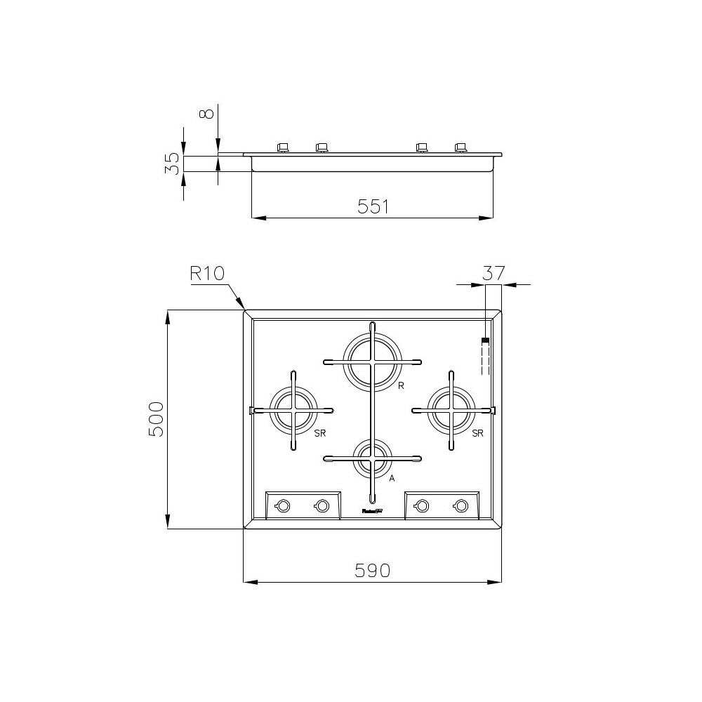Foster 7066 052: Piano Cottura a Gas 4 Fuochi, Perfetto per Ogni Cucina