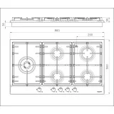 Piano cottura Foster 7016 032: 5 fuochi, acciaio inox, valvola di sicurezza, prestazioni elevate