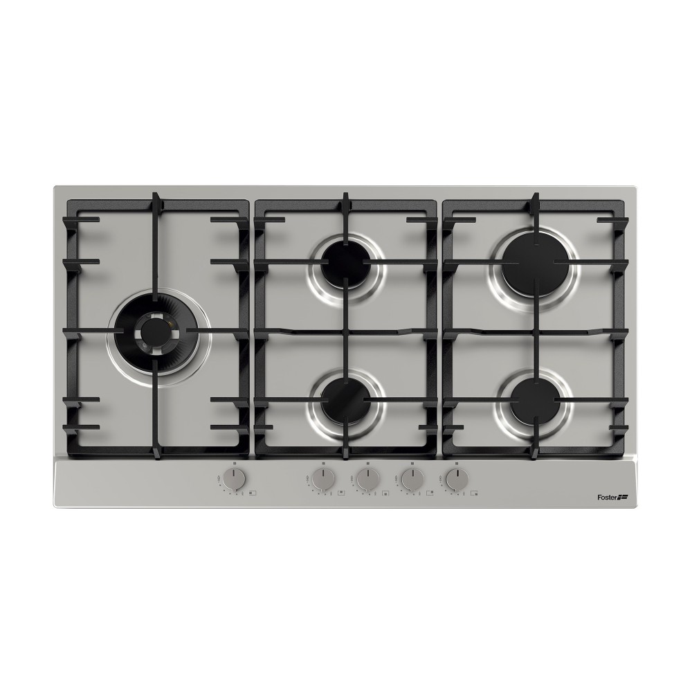 Piano cottura Foster 7016 032: 5 fuochi, acciaio inox, valvola di sicurezza, prestazioni elevate
