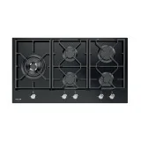 Foster 7044 632: Gaz 90 cm, verre noir, double couronne, design moderne