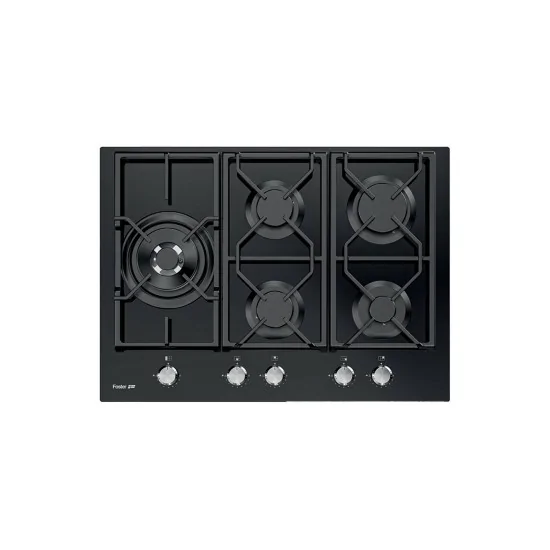 Kochen Foster 7043 632: Gehärtetes Glas, 5 Brände, Doppelkrone, modernes Design