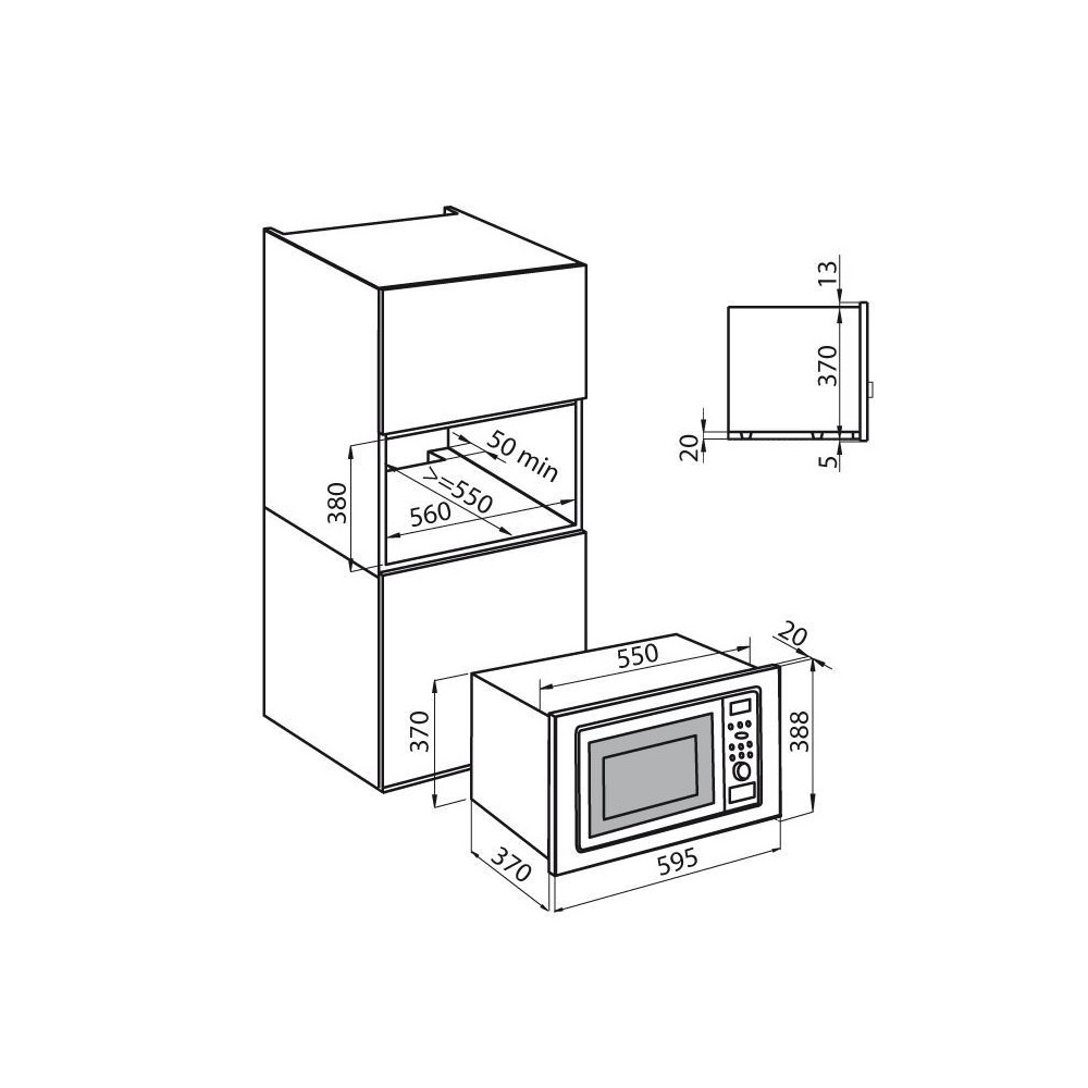 Foster 7151 010 – Einbau-Mikrowelle mit Grill, perfekt für Ihre Küche