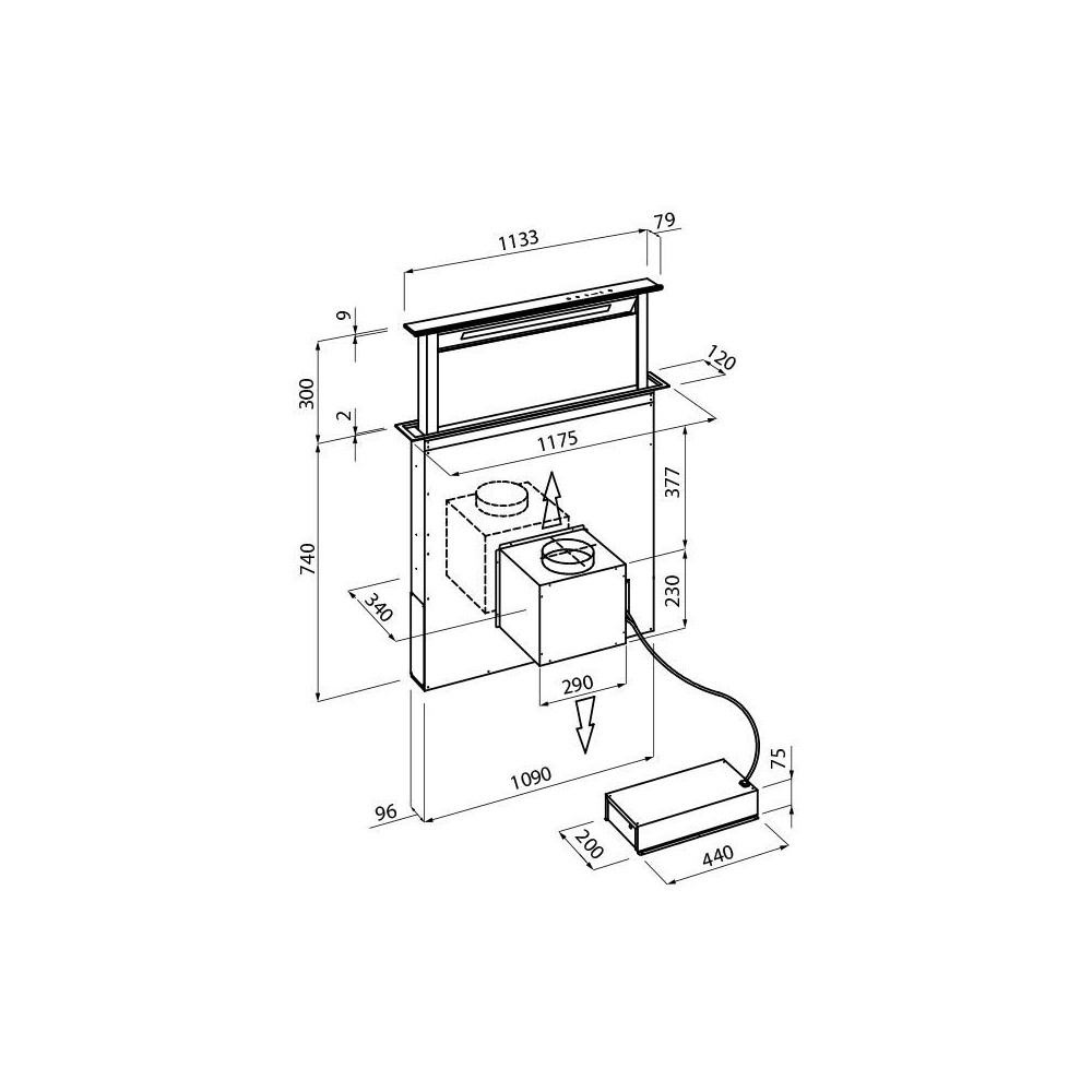 Cappa Cucina Foster 2451 120: Design Elegante, Misura Perfetta per Piano Cottura 120 cm
