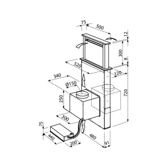 Cappa Cucina Foster Compatta e Efficiente - Ideale per Cucine Piccole