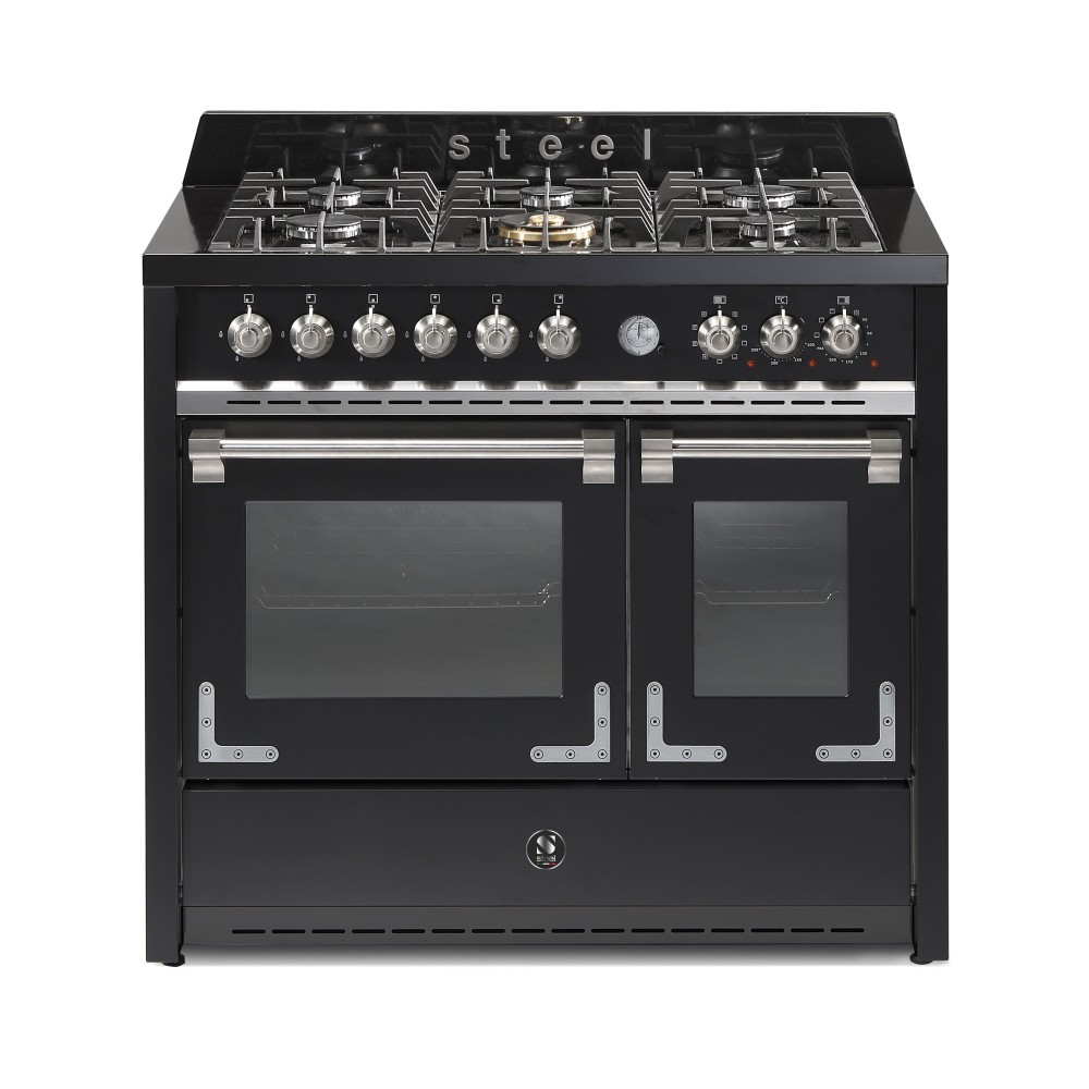 Steel OXFORD | Professional Kitchen | 100cm | Double Oven | Induction