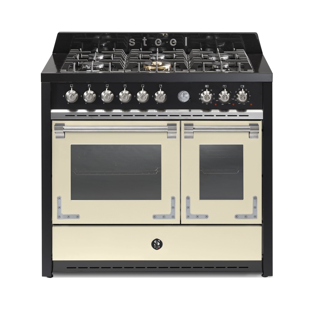 Steel OXFORD | Professional Kitchen | 100cm | Double Oven | Induction