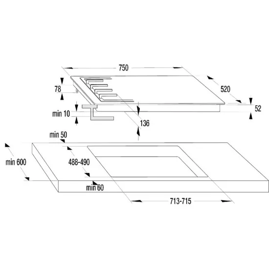 Gonerje GTW 7C51 B: Plancher de cuisine à gaz de qualité, parfait pour votre cuisine