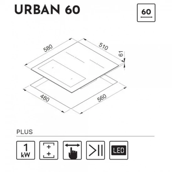 Elleci PVIU601BK : Plaque à induction 60cm, Puissante et élégante