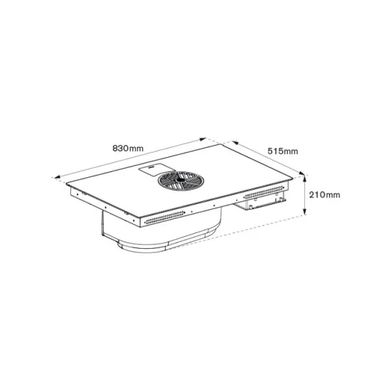 Cocina de inducción Bertazzoni 80cm, Capota integrada, 4 Zonas, Single Slider, P804ICH2M30NC