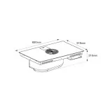 P804ICH2M37NT: Plan de Cocina de Inducción Bertazzoni, 80 cm, Capucha integrada