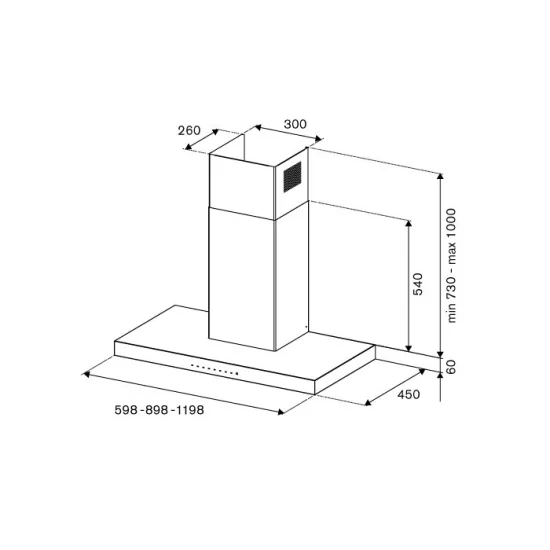 Bertazzoni KT120P1AXT: Couvercle mural 120cm, Acier inoxydable, Haute efficacité |MISUMI