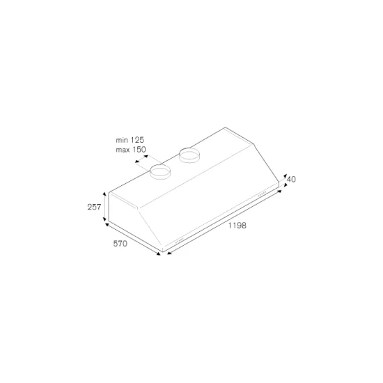 Bertazzoni KU120PRO2XA: Вытяжка под шкаф, 120 см, 2 электродвигателя, класс А
