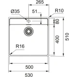 Franke Maris MRX 210-50 TL: Кухонный раковина в атласной нержавеющей стали, элегантный и прочный
