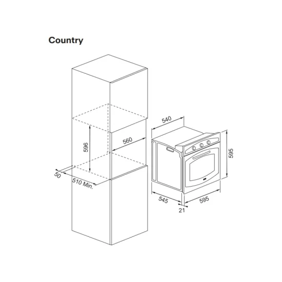 Franke FCO 86 H Horno Country Negro