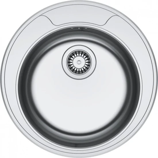 Fregadero de cocina redonda Franke, acero inoxidable satinado, una bañera, diseño moderno