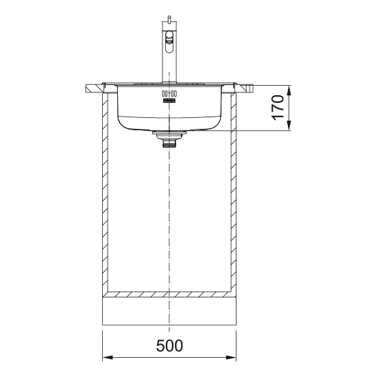 Lavello cucina rotondo Franke, inox satinato, una vasca, design moderno