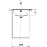 Round kitchen sink Franke, satin stainless steel, a bathtub, modern design