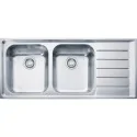 Lavello Cucina Franke NEX 621 - Acciaio Inox, 2 Vasche, Gocciolatoio - Installazione a Incasso