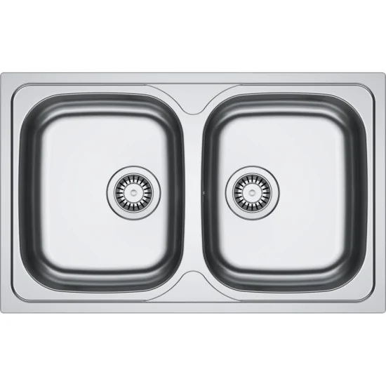 Franke SPARK SKX 620-80 - Évier de cuisine 2 bassins en acier inoxydable satiné, Conception moderne, résistant et fonctionnel