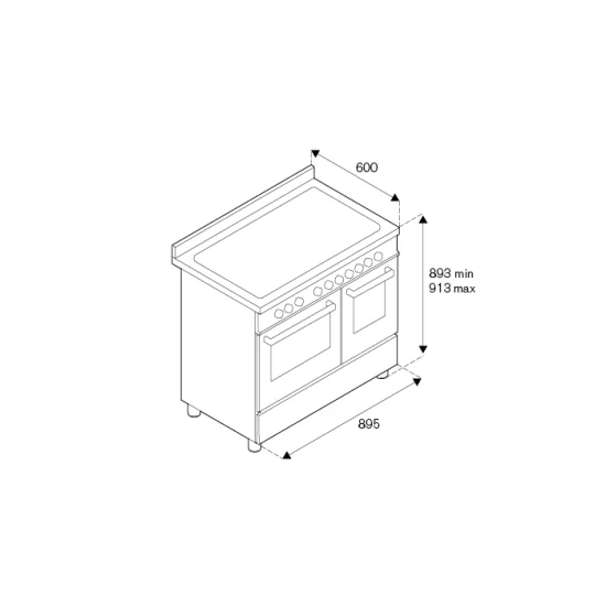 Bertazzoni MAS95I2 | Küche 90cm | Doppelofen | Induktion