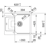 Kitchen sink Franke in Black Fragranite, Resistant and Hygienic, Ideal for Daily Use