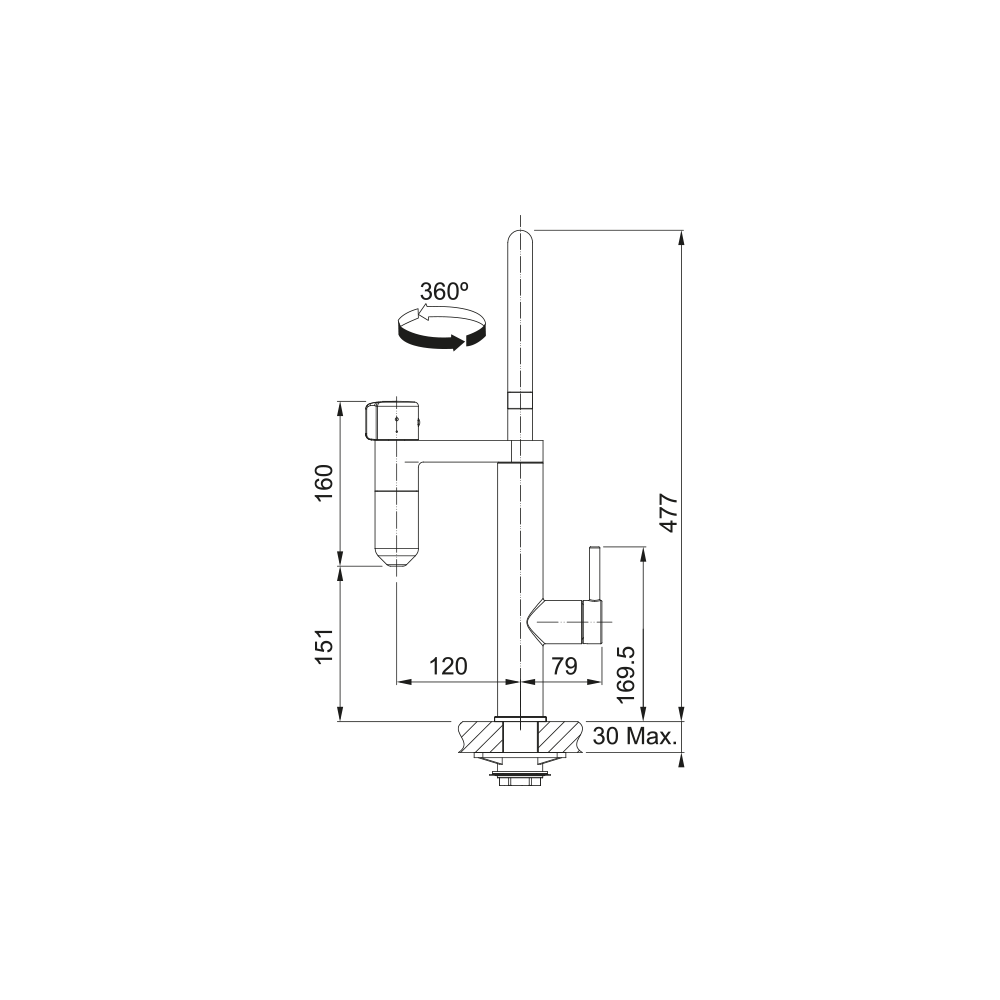 Franke Vital Semi-Pro - Cocina de Blender Cromada Negro, Filtro de agua integrado