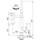 Franke Vital Semi-Pro - Küchenarmatur in Schwarzchrom, integrierter Wasserfilter