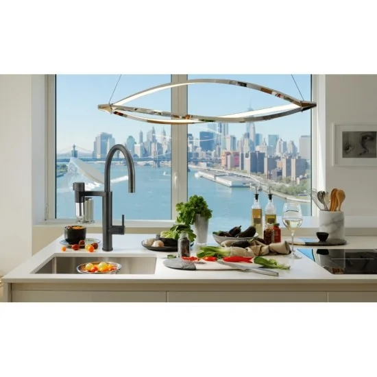 Franke Vital Semi-Pro - Miscelatore Cucina Cromato Nero, Filtro Acqua Integrato