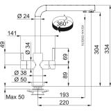Mixer Franke 115.0370.694 , Élégant et fonctionnel, Acheter en ligne