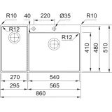 Box Center BWX 220-54-27 TL Inox satin finished